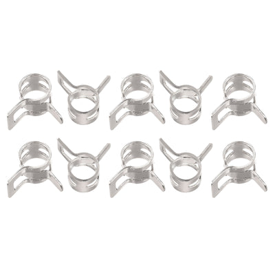Harfington Uxcell Spring Hose Clamp, 50pcs 65Mn Steel 15mm Low Pressure Air Clip, Nickel Plated