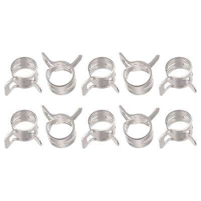 Harfington Uxcell Spring Hose Clamp, 50pcs 65Mn Steel 15mm Low Pressure Air Clip, Nickel Plated