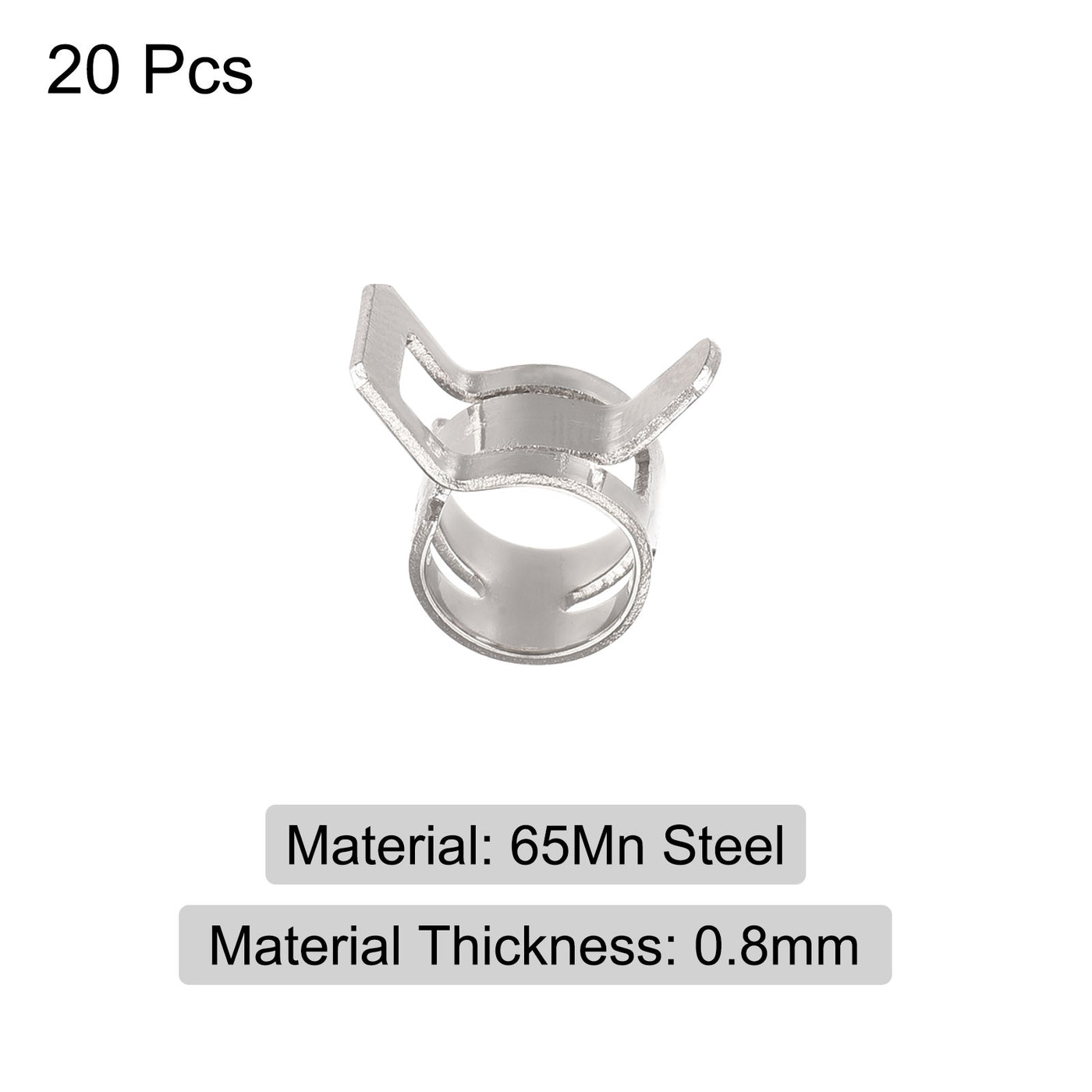 Uxcell Uxcell Spring Hose Clamp, 20pcs 65Mn Steel 12mm Low Pressure Air Clip, Nickel Plated