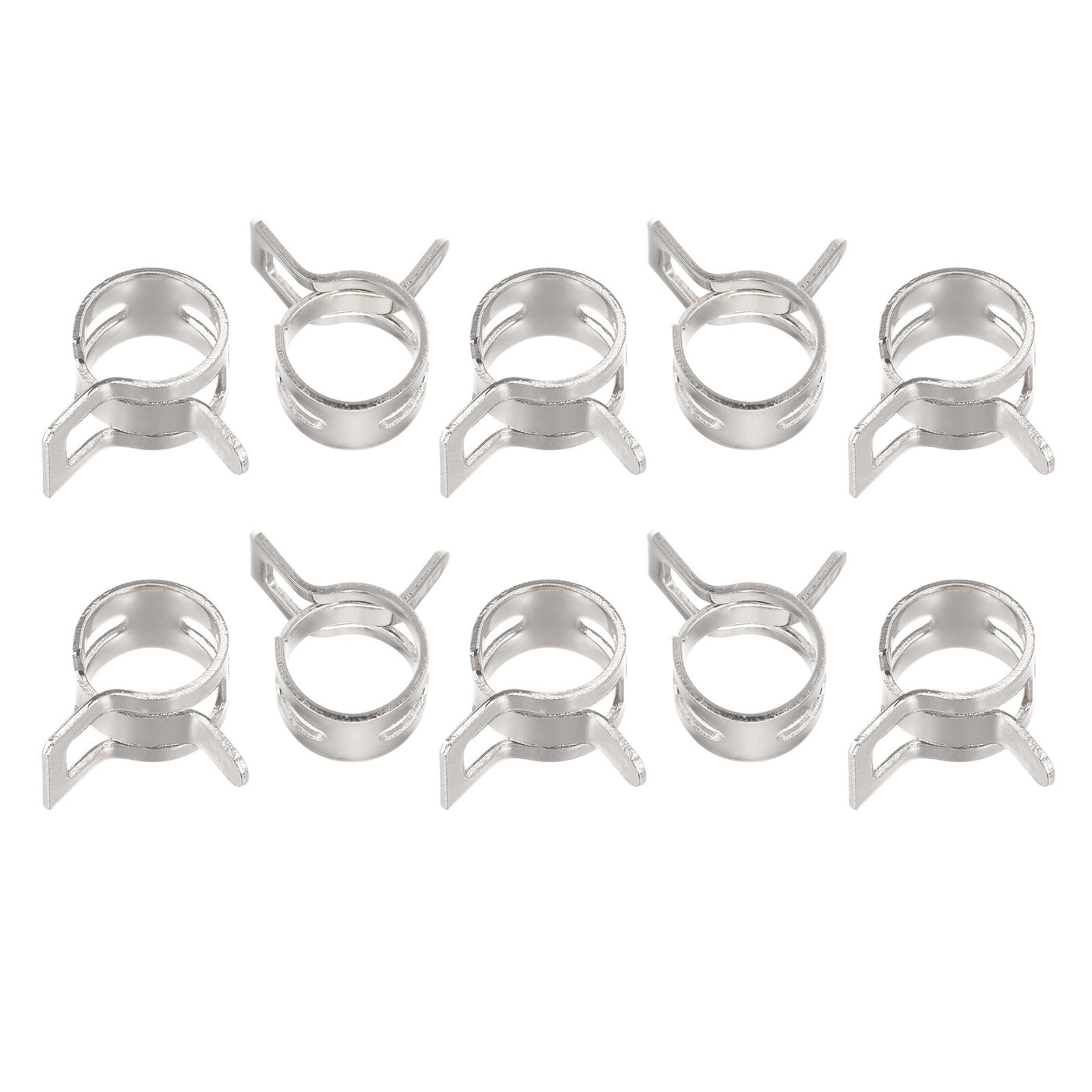 Uxcell Uxcell Spring Hose Clamp, 10pcs 65Mn Steel 13mm Low Pressure Air Clip, Nickel Plated