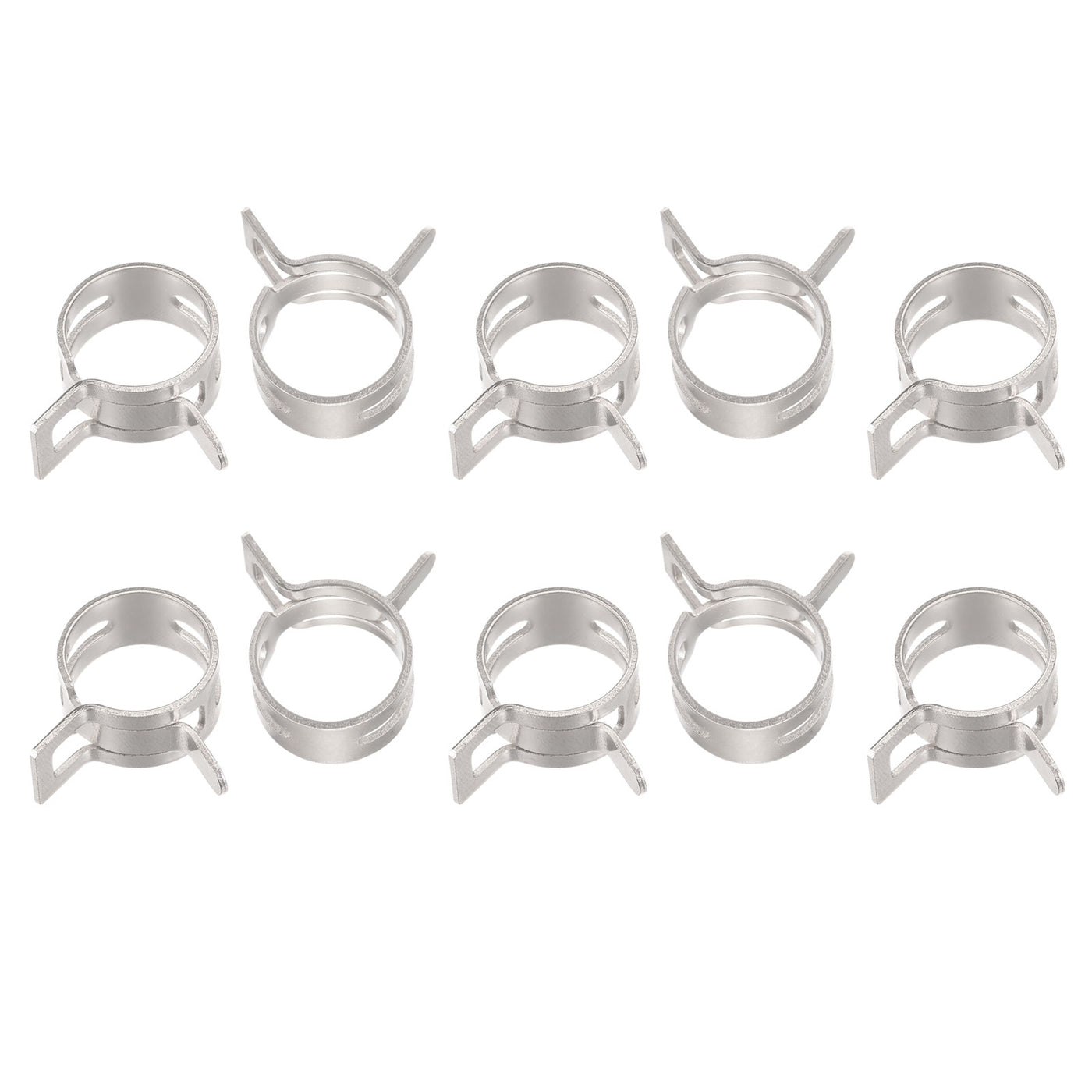 Uxcell Uxcell Spring Hose Clamp, 10pcs 65Mn Steel 13mm Low Pressure Air Clip, Nickel Plated