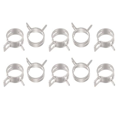 Harfington Uxcell Spring Hose Clamp, 20pcs 65Mn Steel 12mm Low Pressure Air Clip, Nickel Plated