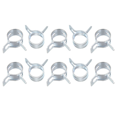 Harfington Uxcell Spring Hose Clamp, 10pcs 65Mn Steel 14mm Low Pressure Air Clip, Zinc Plated