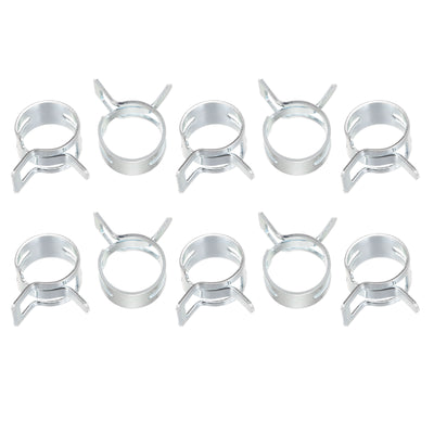 Harfington Uxcell Spring Hose Clamp, 10pcs 65Mn Steel 14mm Low Pressure Air Clip, Zinc Plated