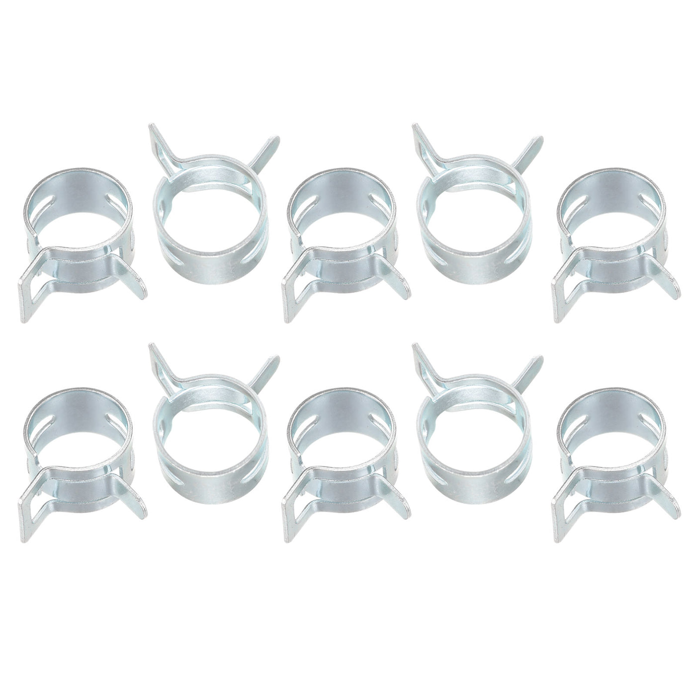 Uxcell Uxcell Spring Hose Clamp, 10pcs 65Mn Steel 14mm Low Pressure Air Clip, Zinc Plated
