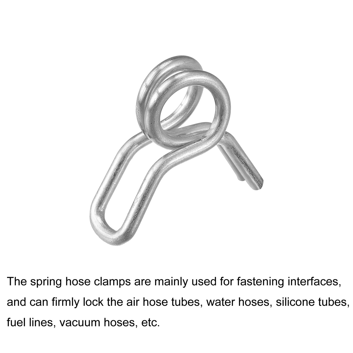 Uxcell Uxcell Double Wire Spring Hose Clamp, 50pcs 304 Stainless Steel 13mm Spring Clips