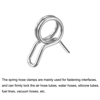 Harfington Uxcell Double Wire Spring Hose Clamp, 50pcs 304 Stainless Steel 13mm Spring Clips