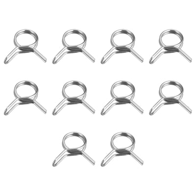 Harfington Uxcell Double Wire Spring Hose Clamp, 10pcs 304 Stainless Steel 13mm Spring Clips