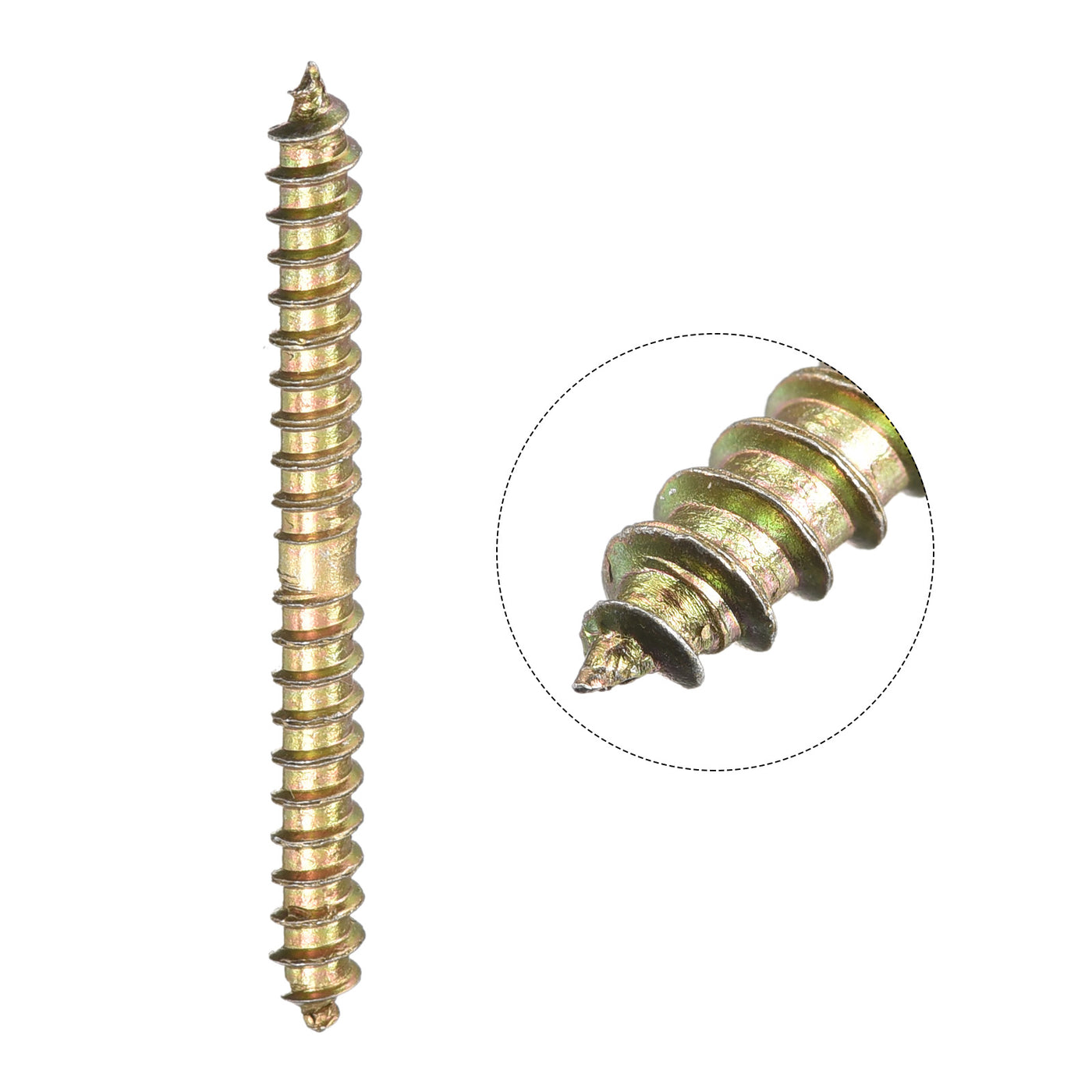 Uxcell Uxcell 8x50mm Hanger Bolts, 80pcs Double Ended Thread Wood to Wood Dowel Screws