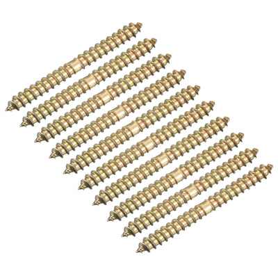 Harfington Uxcell 8x50mm Hanger Bolts, 80pcs Double Ended Thread Wood to Wood Dowel Screws