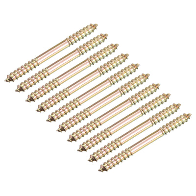 Harfington Uxcell 5x65mm Hanger Bolts, 12pcs Double Ended Thread Wood to Wood Dowel Screws