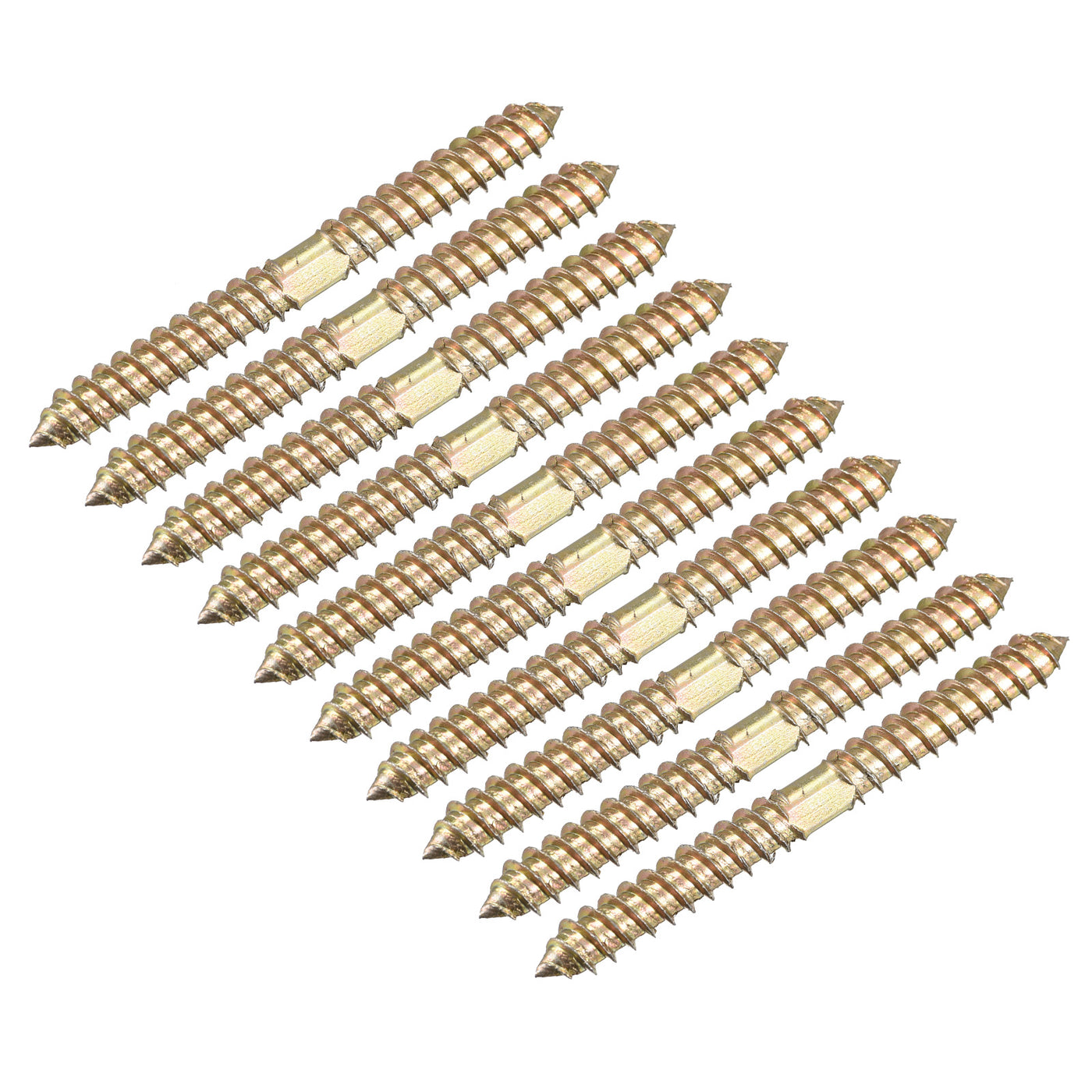 Uxcell Uxcell 8x70mm Hanger Bolts, 12pcs Double Ended Thread Wood to Wood Dowel Screws