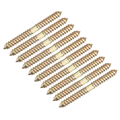 Harfington Uxcell 8x50mm Hanger Bolts, 80pcs Double Ended Thread Wood to Wood Dowel Screws
