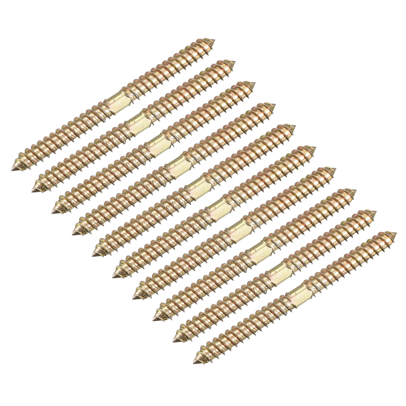 Uxcell Uxcell 8x70mm Hanger Bolts, 12pcs Double Ended Thread Wood to Wood Dowel Screws