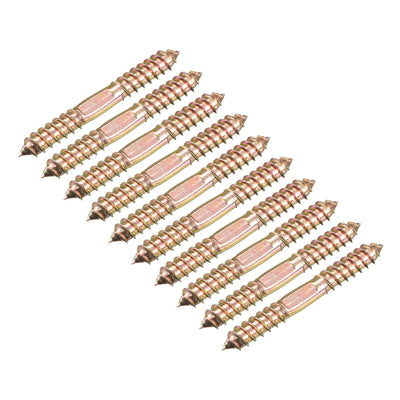 Harfington Uxcell 10x80mm Hanger Bolts, 12pcs Double Ended Thread Wood to Wood Dowel Screws