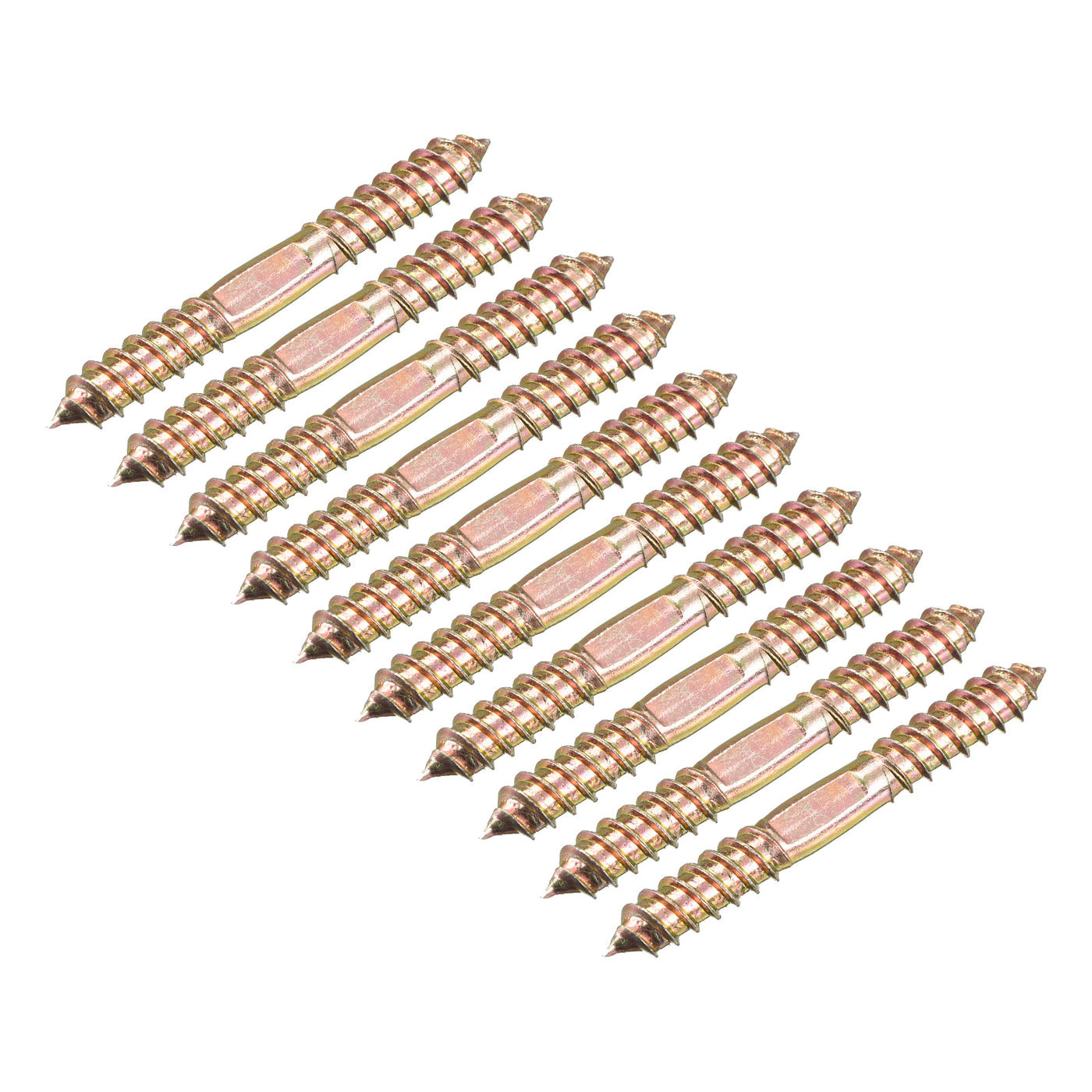 Uxcell Uxcell 10x80mm Hanger Bolts, 48pcs Double Ended Thread Wood to Wood Dowel Screws