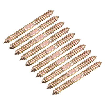 Harfington Uxcell 10x80mm Hanger Bolts, 12pcs Double Ended Thread Wood to Wood Dowel Screws