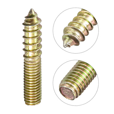 Harfington Uxcell Hanger Bolts Double Ended Thread Dowel Screws for Furniture Connecting