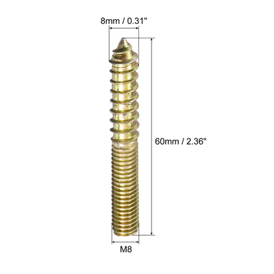 Harfington Uxcell Hanger Bolts Double Ended Thread Dowel Screws for Furniture Connecting