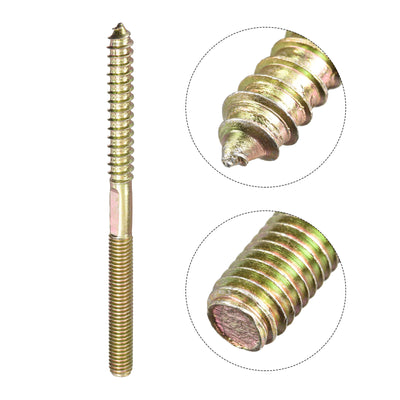 Harfington Uxcell Hanger Bolts Double Thread Dowel Screws for Wood Furniture Connecting