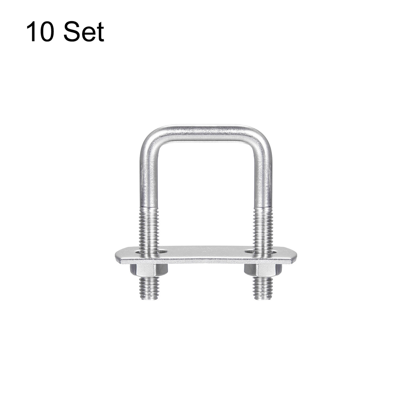 Uxcell Uxcell Square U-Bolts, 10 Sets 32mm Inner Width 46mm Length M6 with Nuts and Plates