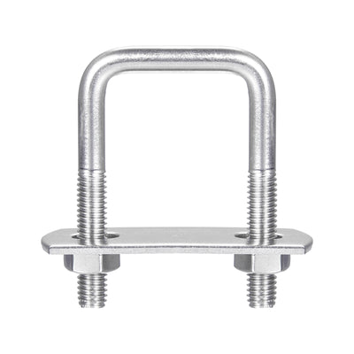 Harfington Uxcell Square U-Bolts, 10 Sets 32mm Inner Width 46mm Length M6 with Nuts and Plates