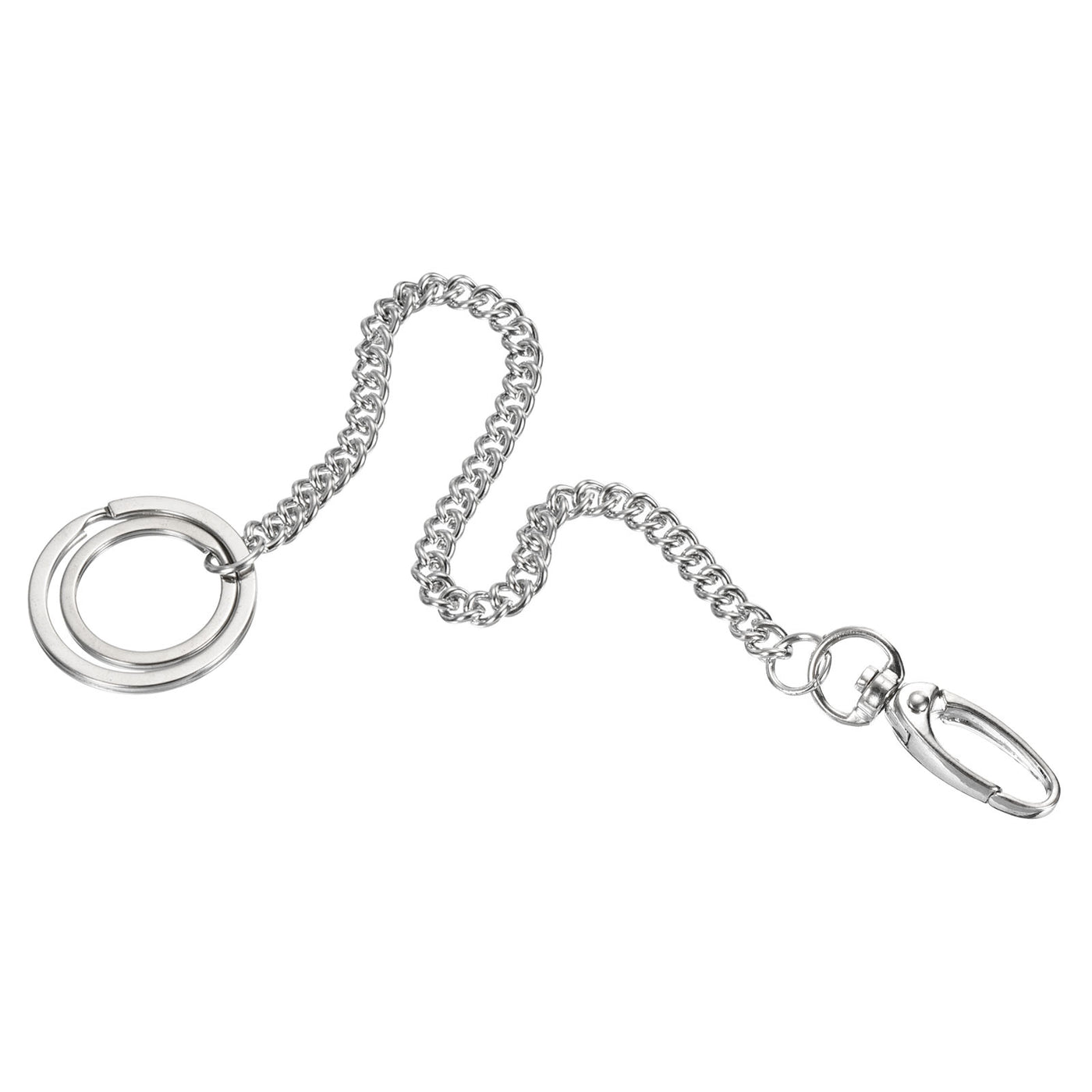 Harfington 8" Wallet Key Chain with Keyrings Clasp Plated Metal Belt Loop Pocket Clip