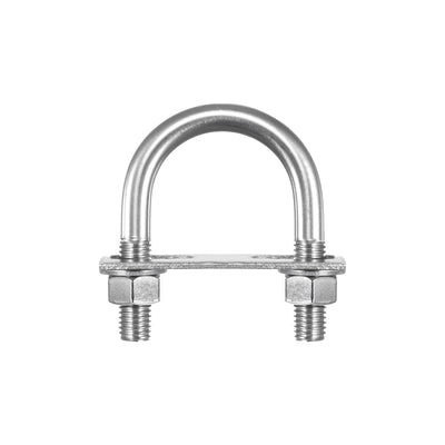 Harfington Uxcell Round U-Bolts, 304 Stainless Steel U Clamp Bolt with Nuts Washers and Plates for Boat Trailer