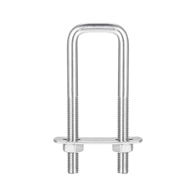 Harfington Uxcell Square U-Bolts 304 Stainless Steel, U Bolt with Nuts and Plates, for Boat Trailer