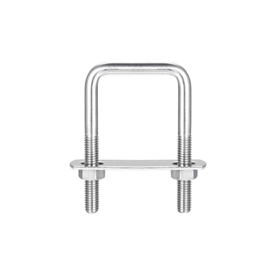 Harfington Uxcell Square U-Bolts 304 Stainless Steel, U Bolt with Nuts and Plates, for Boat Trailer