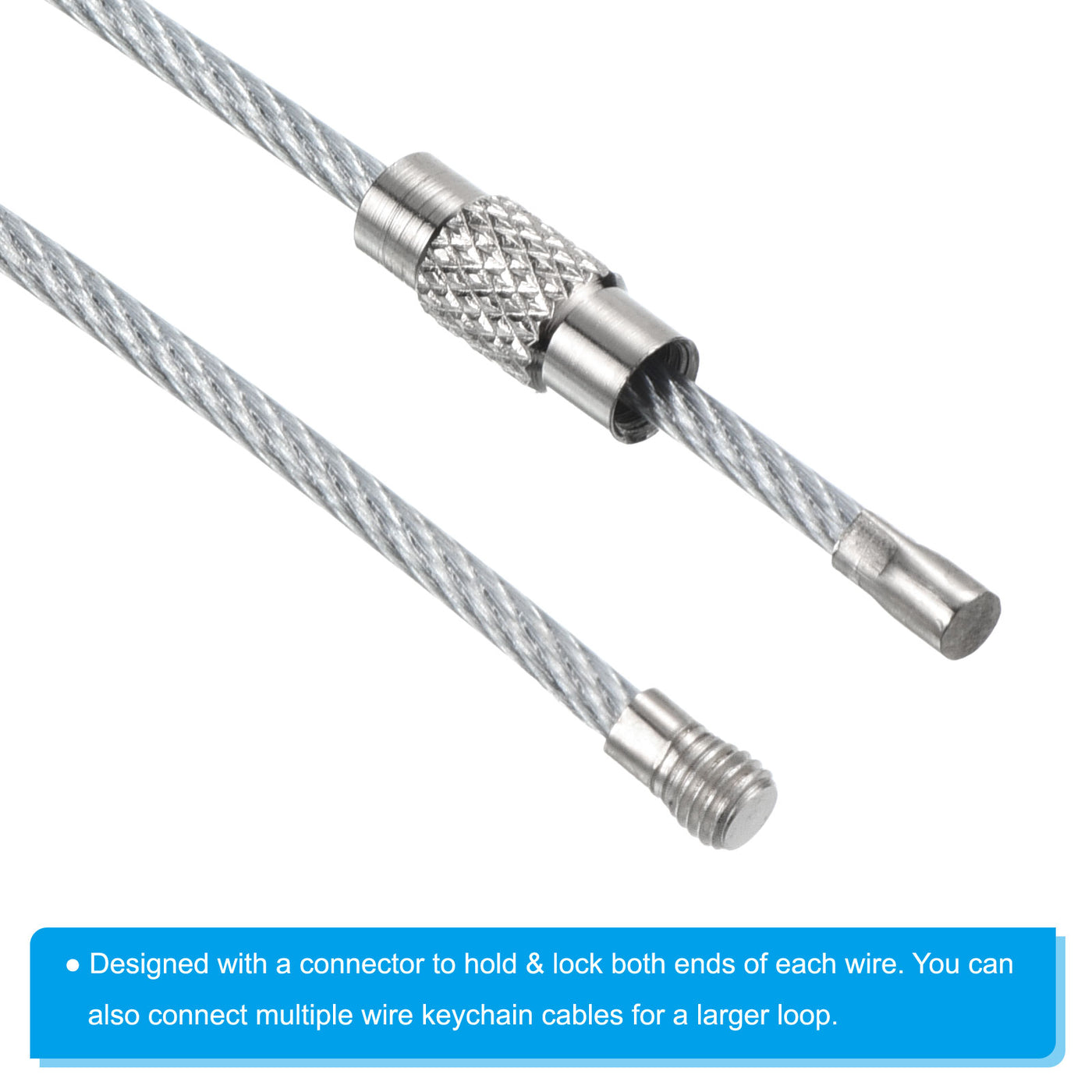 Wire Keychain Cable, Stainless Steel Key Ring Loop | Harfington