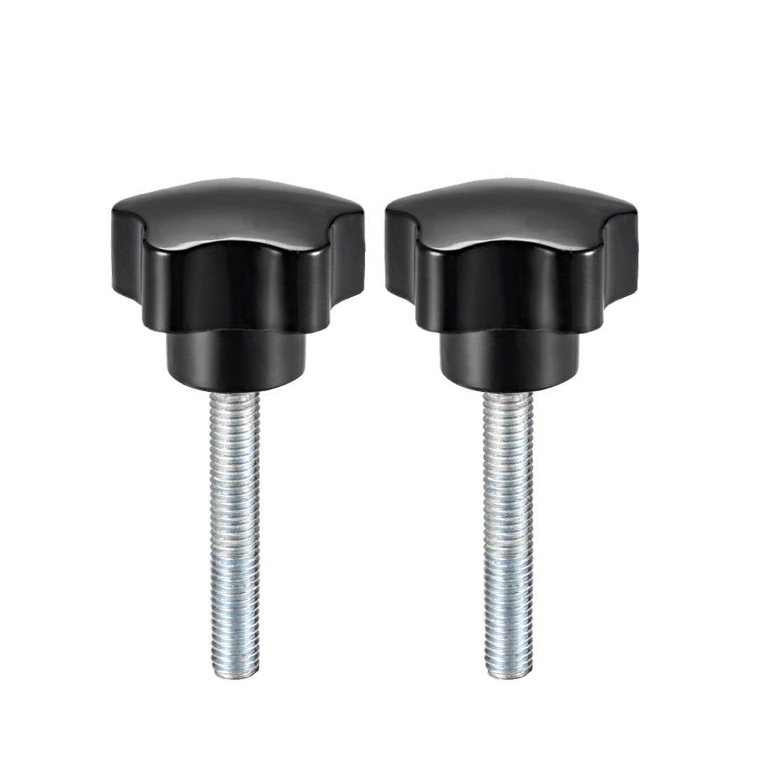 Uxcell Uxcell 2 Pcs Star Knobs Grips M8 x 70mm Male Thread  Steel Zinc Stud Replacement PP