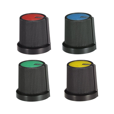 Harfington Uxcell 10Pcs 6mm Shaft Hole Knob for Speaker Effect Pedal Amplifier Potentiometer Knob Black Yellow