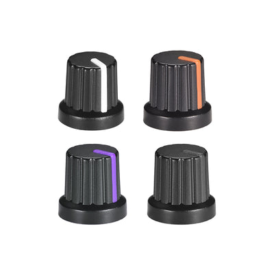 Uxcell Uxcell 10Pcs 6mm Shaft Hole Knob for Speaker Effect Pedal Amplifier Black Potentiometer Knob Black Mark