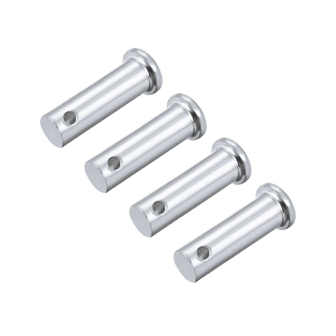 Uxcell Uxcell Single Hole Clevis Pins - 10mm X 75mm Flat Head Zinc-Plating Solid Steel Link Hinge Pin 4Pcs