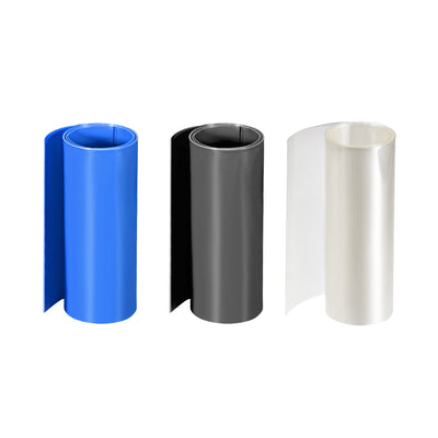 Harfington Uxcell PVC Heat Shrink Tube 140mm Flat Width Wrap for Dual Layer 18650 1 Meter Clear