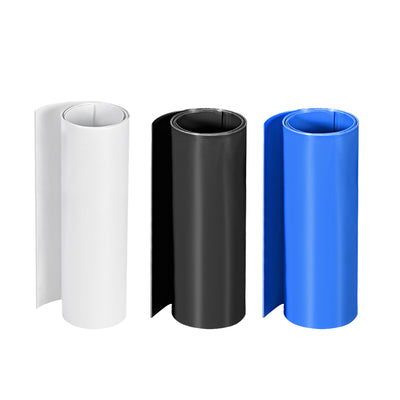 Harfington Uxcell PVC Heat Shrink Tube 165mm Flat Width Wrap for Dual Layer 18650 1 Meter White
