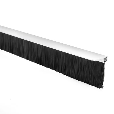 Harfington Uxcell Door Bottom Sweep F-Shape Aluminum Alloy Base with 4-inch Black Nylon Brush 39-inch x 4.33-inch