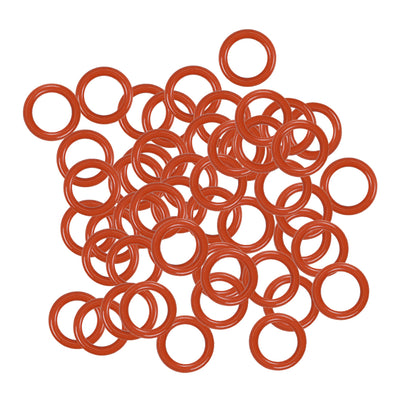 uxcell Uxcell Silicone O-Rings OD, Inner Diameter, Width, Seal Gasket Red 50 Piece