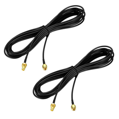 Uxcell Uxcell Antenna Extension Cable RP-SMA Male to RP-SMA Female Low Loss 33 ft RG174 2pcs