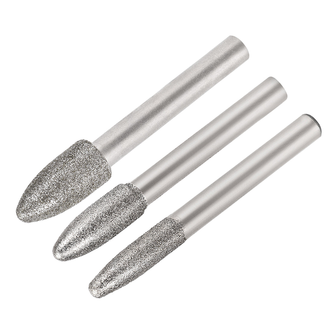 Uxcell Uxcell Diamond Burrs Grinding Drill Bits for Carving Rotary Tool 1/4-Inch Shank 8mm Tapered 150 Grit 2 Pcs