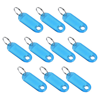 Harfington Uxcell Plastic Key Tags with Split Ring Keychain ID Luggage Label Window 10Pcs