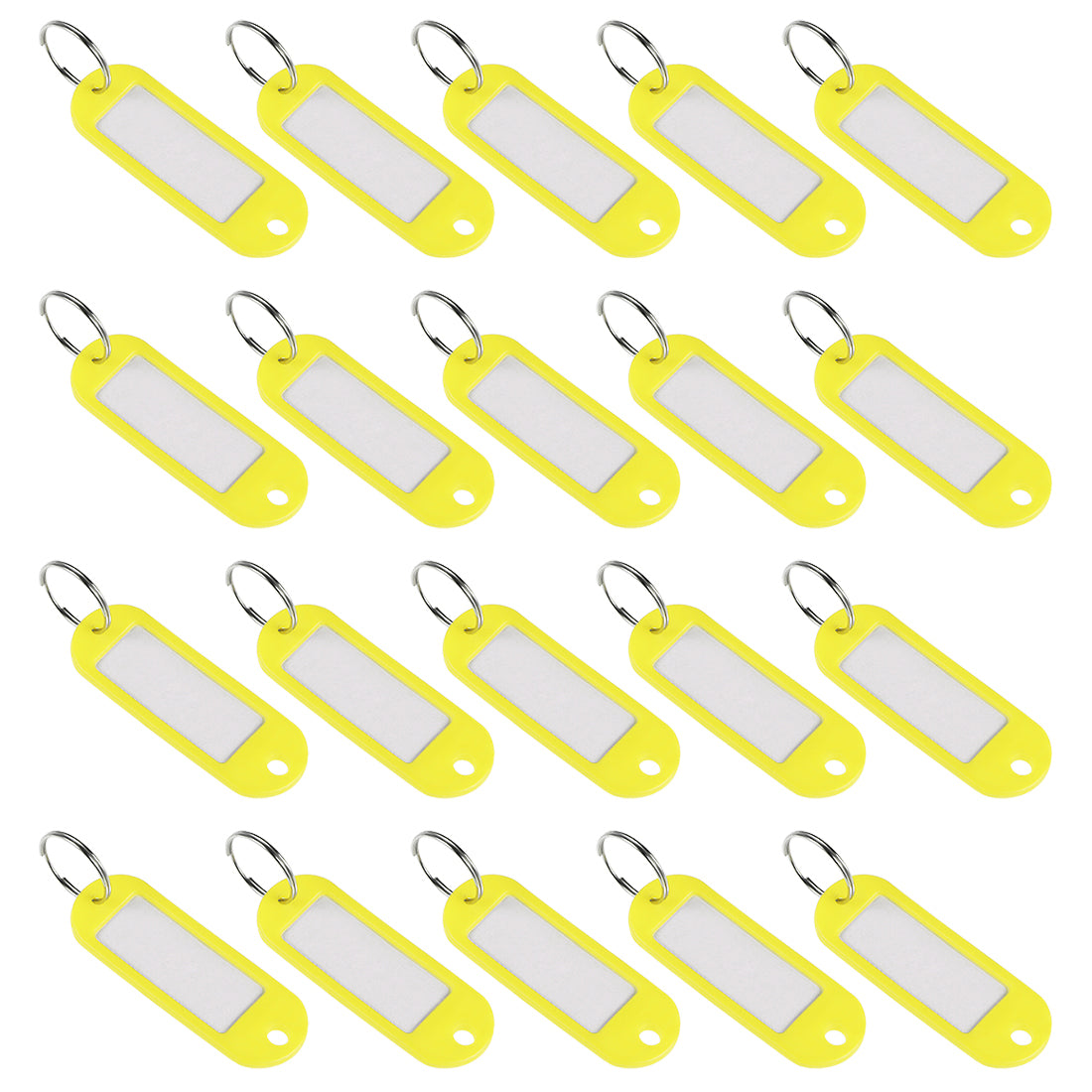 uxcell Uxcell Plastic Key Tags with Split Ring Keychain ID Luggage Label Window 20Pcs