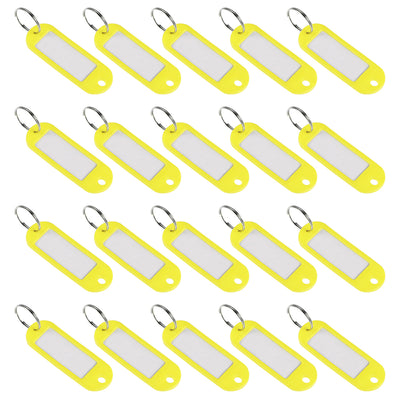 Harfington Uxcell Plastic Key Tags with Split Ring Keychain ID Luggage Label Window 20Pcs