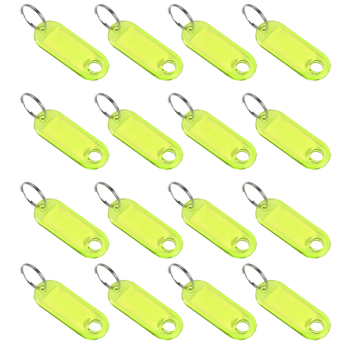 uxcell Uxcell 16pcs of Plastic Key Tags with Split Ring Keychain ID Luggage Label Window