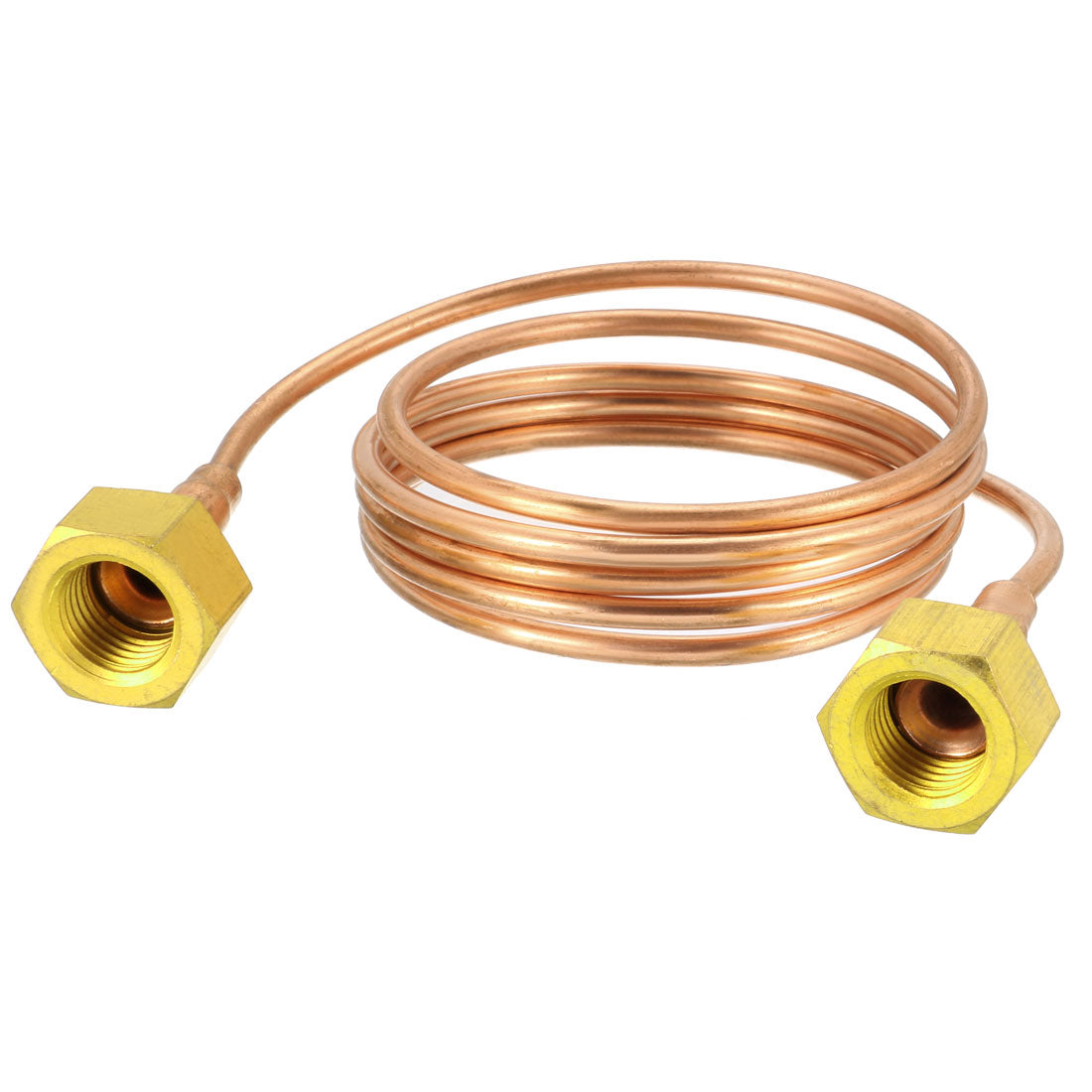 uxcell Uxcell Refrigeration Tubing 1/8" OD 5/64" ID Copper Tubing Coil with Short Flared Nuts