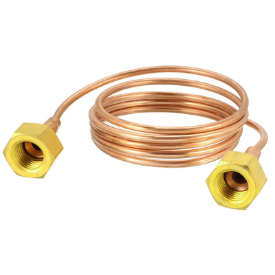 Harfington Uxcell Refrigeration Tubing 1/8" OD 5/64" ID Copper Tubing Coil with Short Flared Nuts