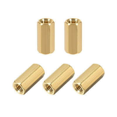 Harfington Uxcell M5 x 20 mm Female to Female Hex Brass Spacer Standoff 5pcs