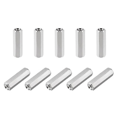 Harfington Uxcell M4 x 40mm Female to Female Hex Nickel Plated Spacer Standoff 10pcs