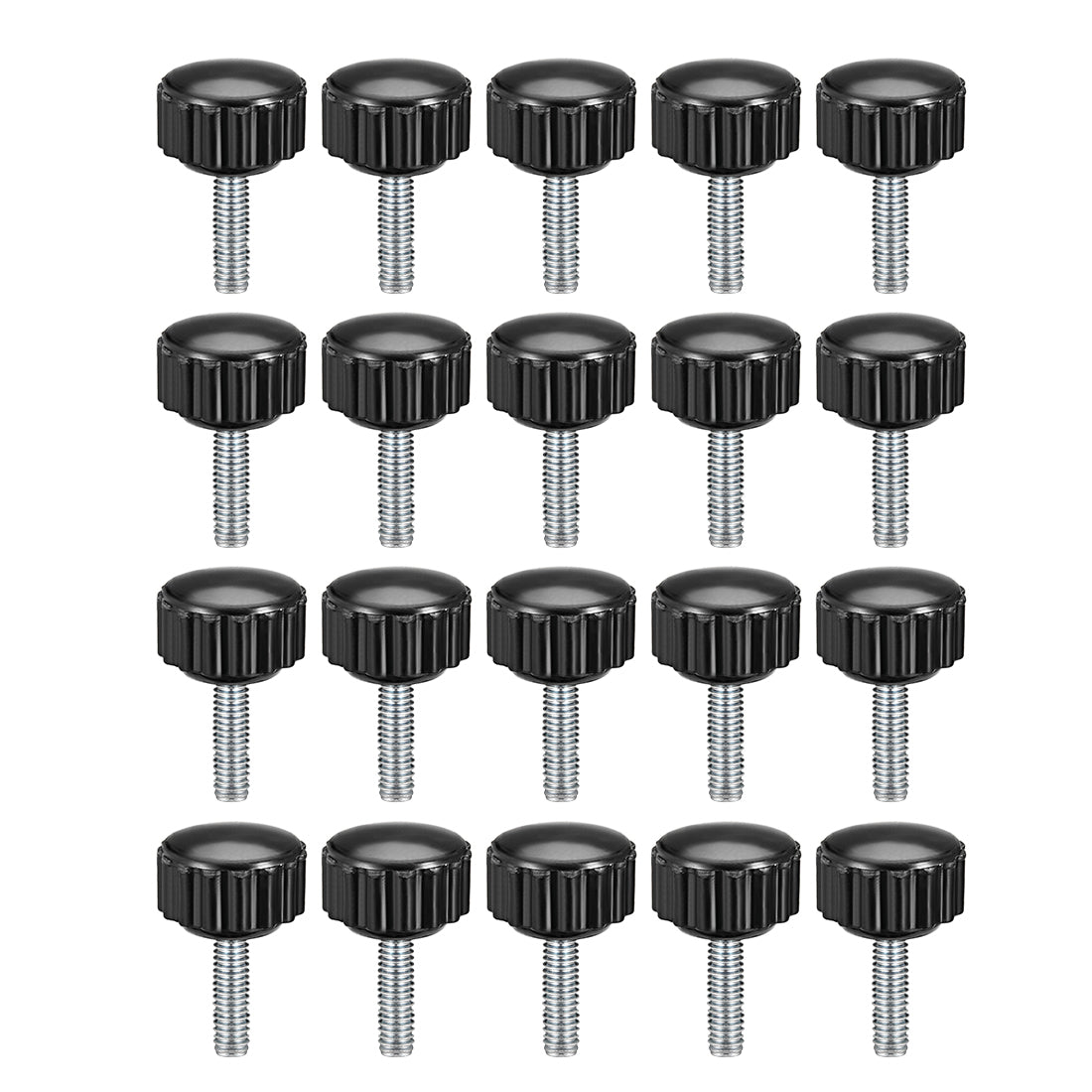 Uxcell Uxcell M6 x 20mm Male Thread Knurled Clamping Knobs Grip Thumb Screw on Type  20 Pcs